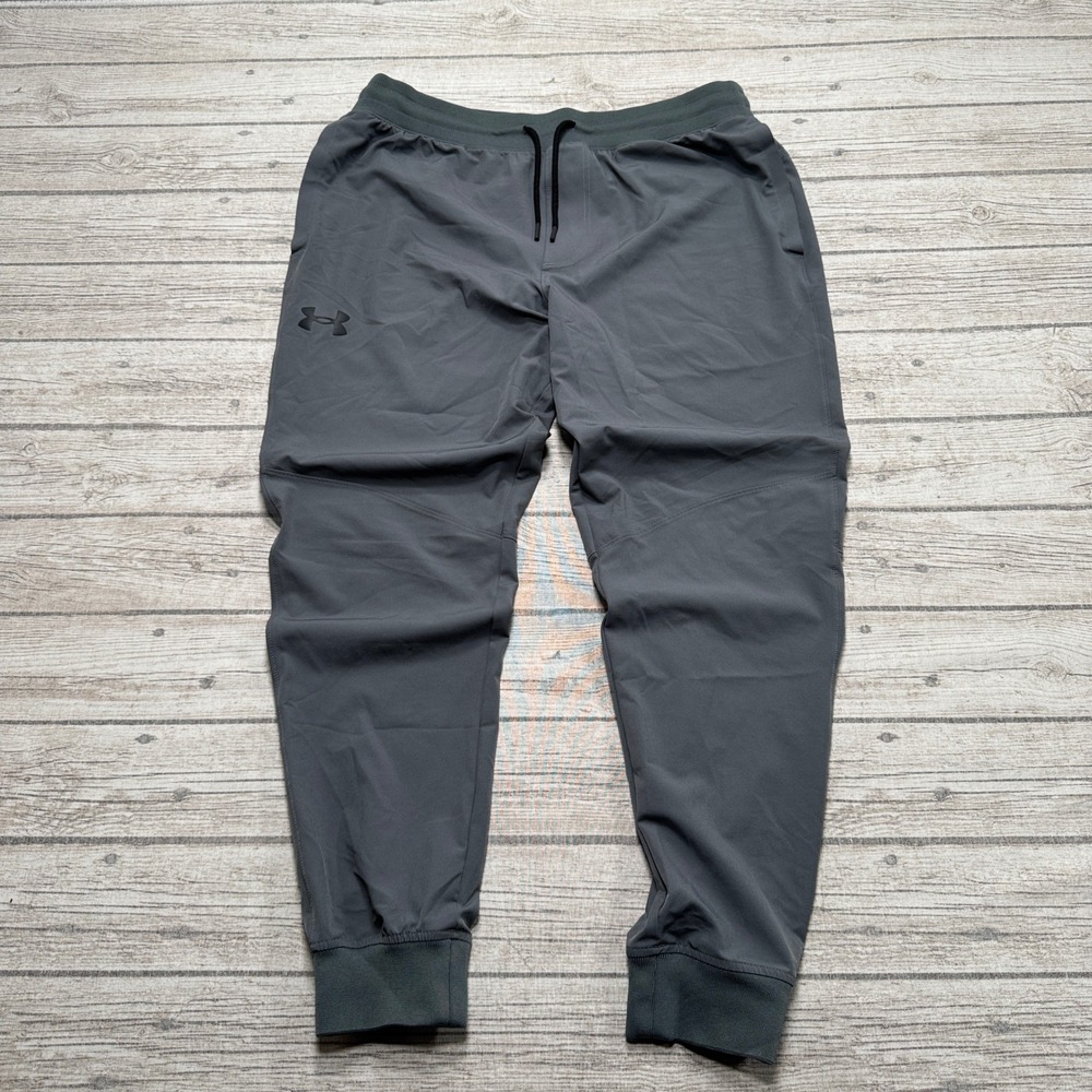 Under Armour Sweatpants Men's XL Gray Tapered Leg Stretch Athletic Training Gym